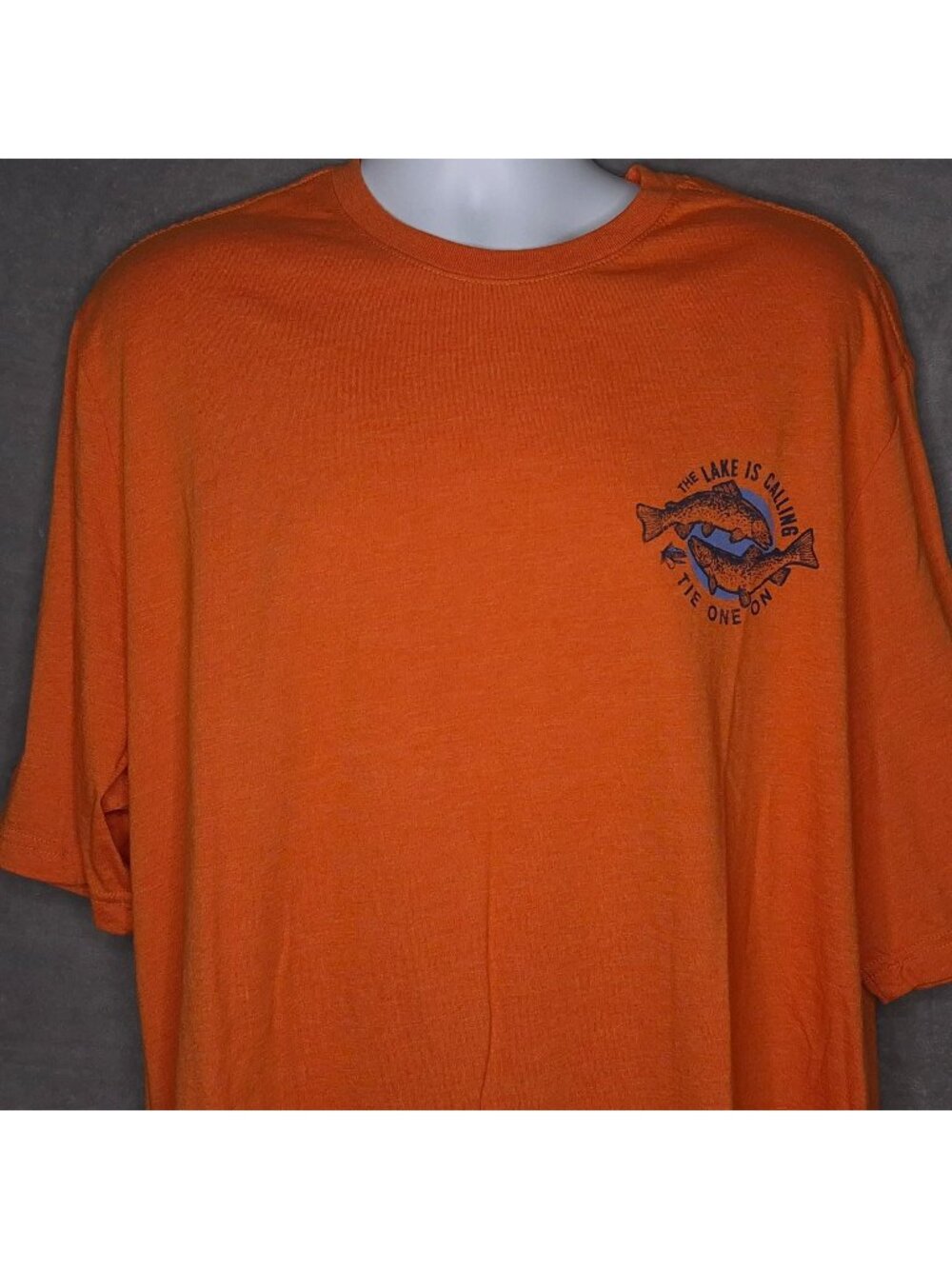 Izod Saltwater Big & Tall Orange Graphic Tee 2XLT The Lake Is Calling Tie One On